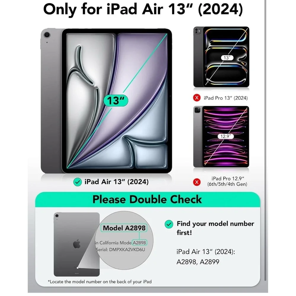 ESR for iPad Air 13 Inch Case M2(2024), iPad Air 13 Rotating Case
